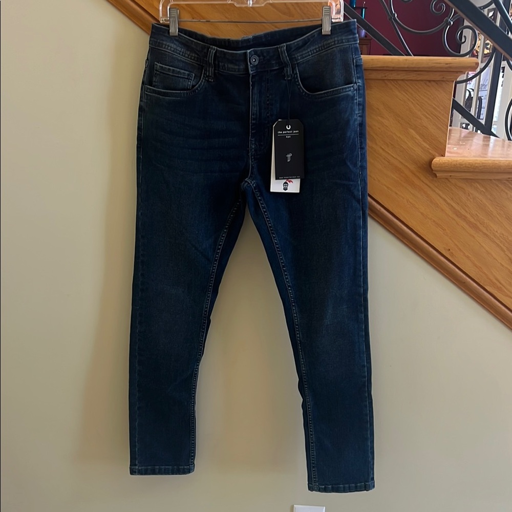 tpj Men's Dark Blue Jeans Size 32 X 30 Skinny Fit New With Tags